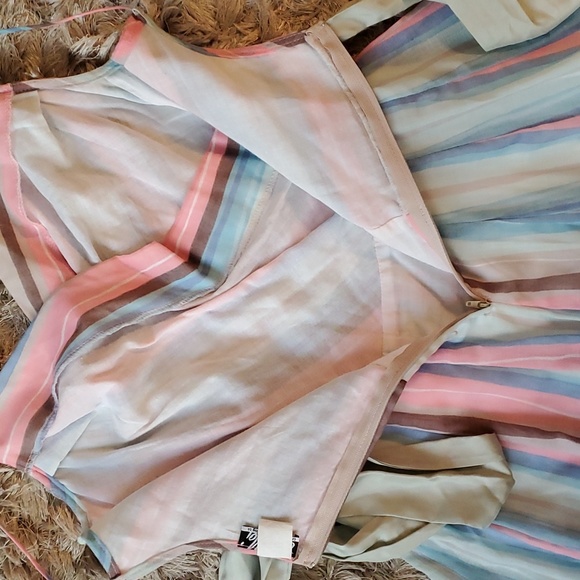 Y2K pastel striped faux wrap prom dress - Picture 9 of 13